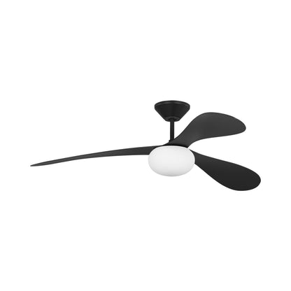 Drape Smart Outdoor LED Ceiling Fan in Midnight Black.