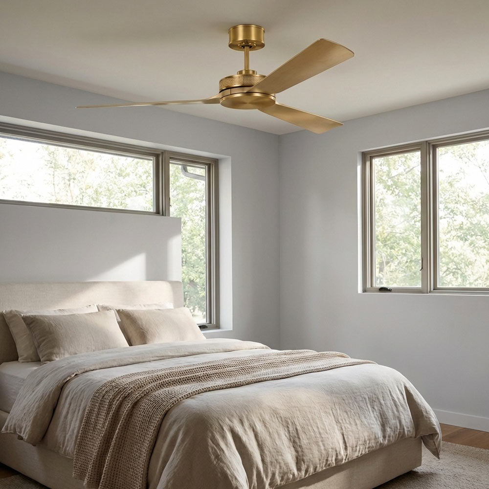 Elara Smart LED Ceiling Fan in bedroom.