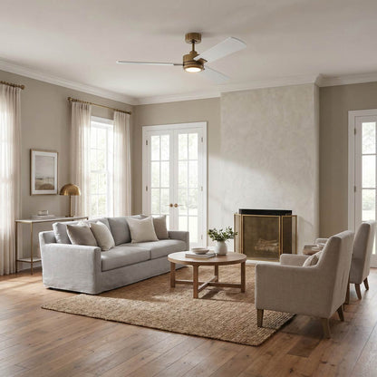 Harris Smart LED Ceiling Fan in living room.