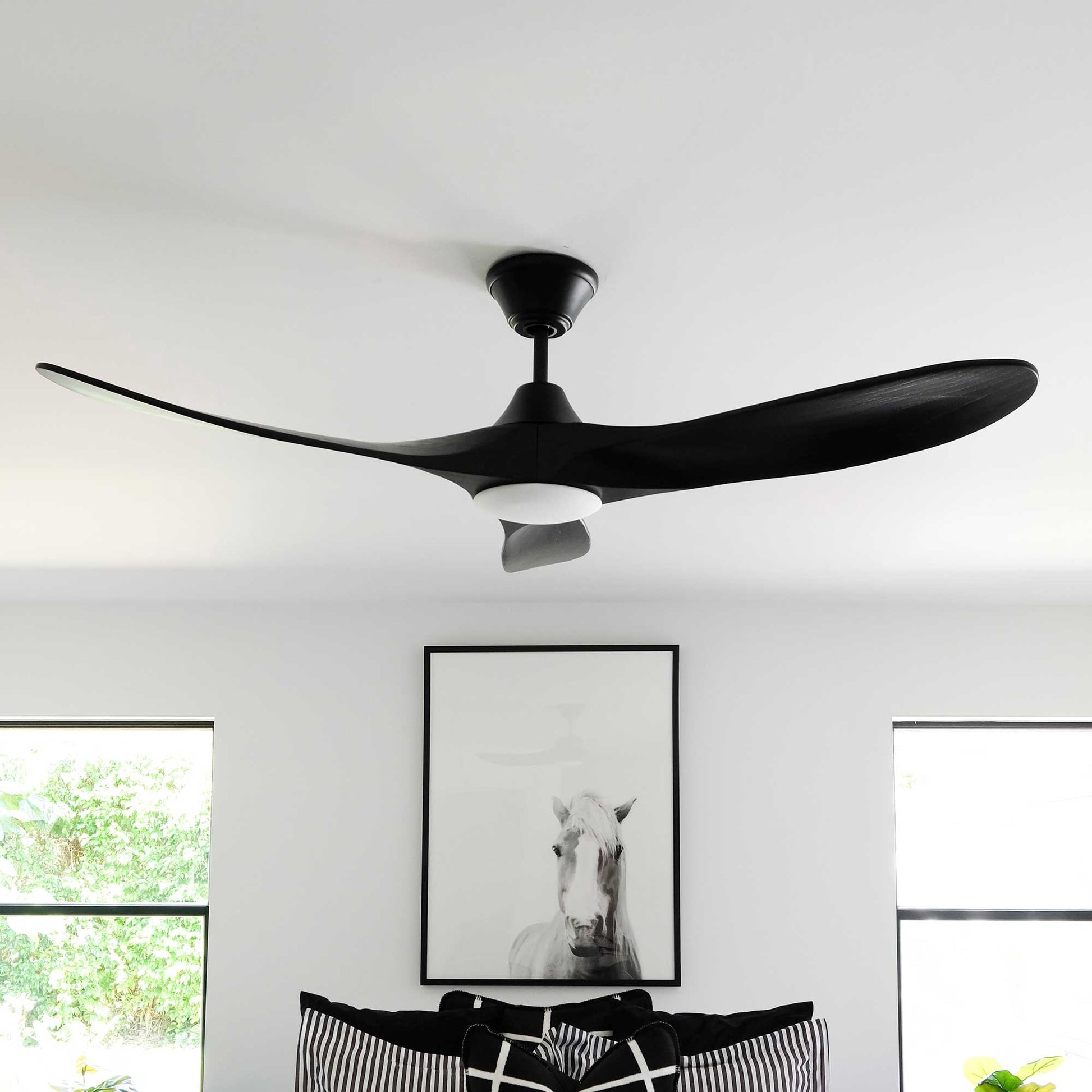 Maverick II Ceiling Fan in living room.