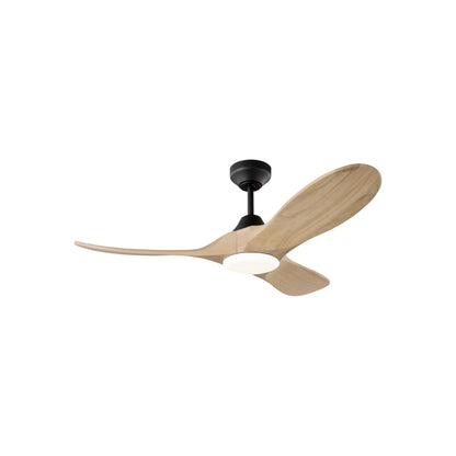 Maverick Outdoor Ceiling Fan in Midnight Black/Natural Honey (44-Inch/Light Kit Included).