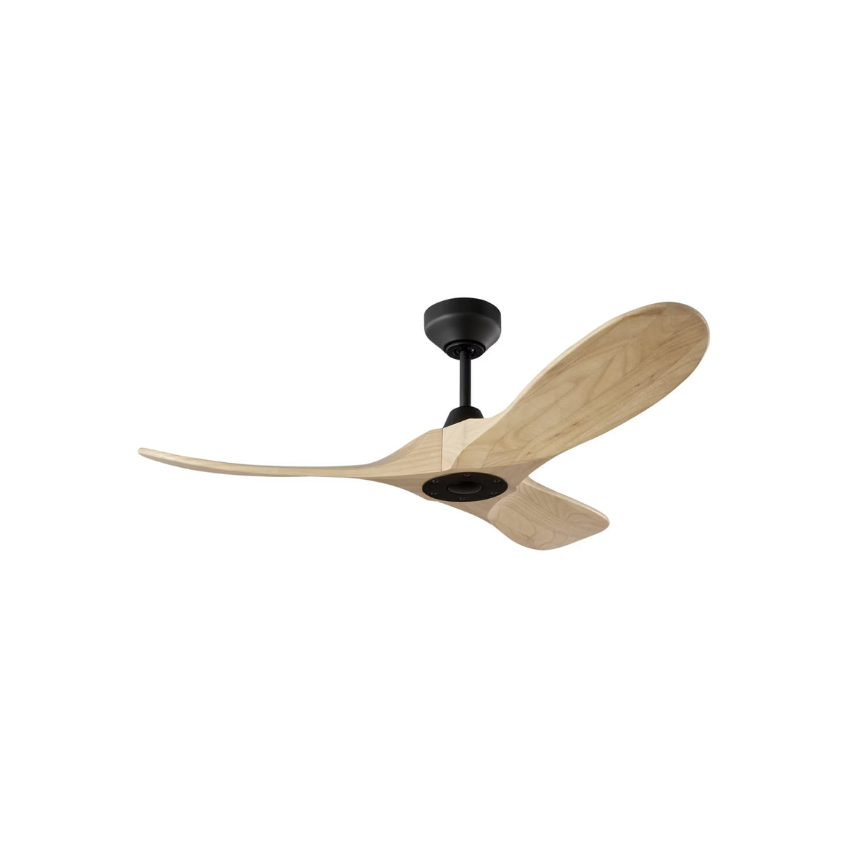 Maverick Outdoor Ceiling Fan in Midnight Black/Natural Honey (44-Inch/Light Kit Not Included).