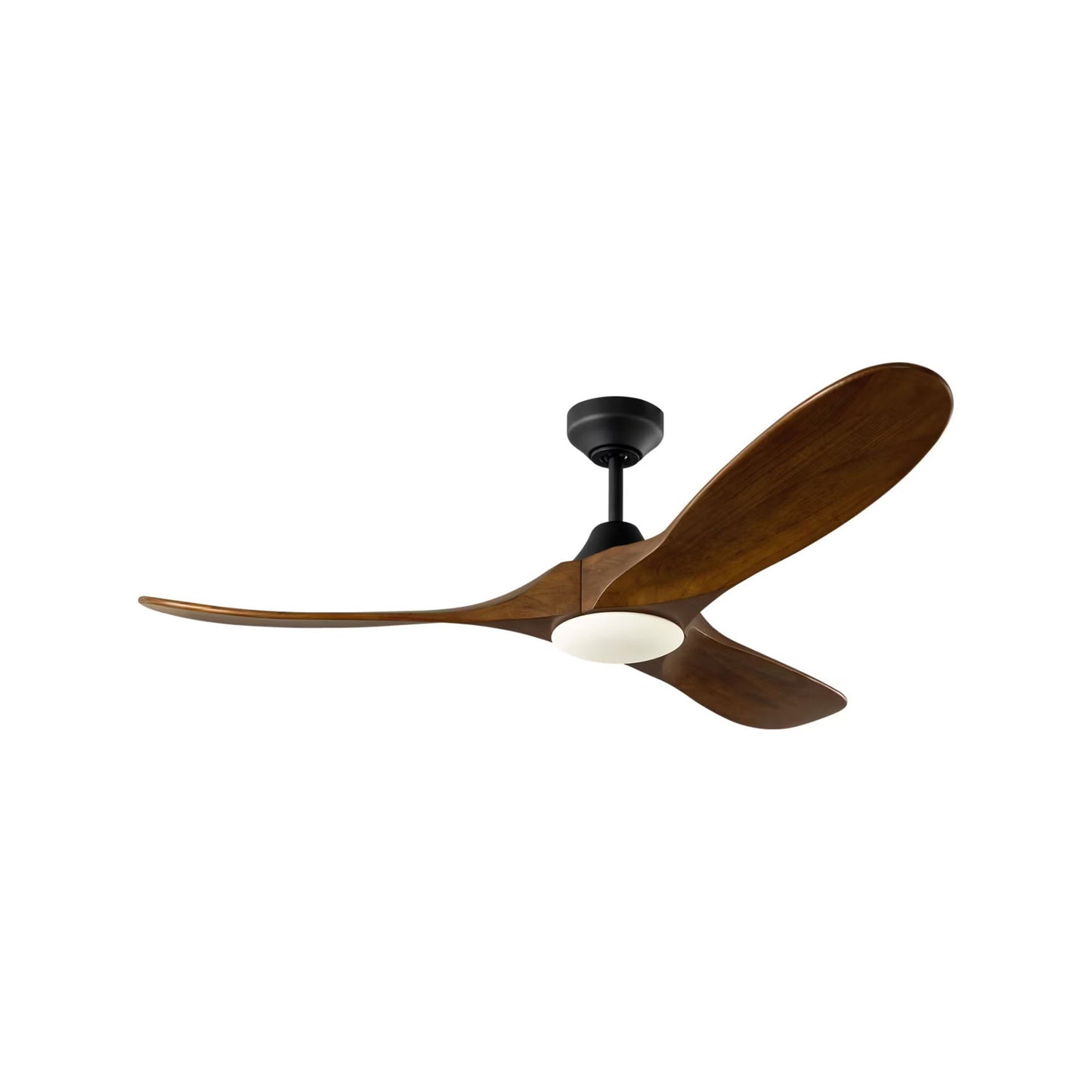 Maverick Outdoor Ceiling Fan in Midnight Black/Dark Walnut (52-Inch/Light Kit Included).