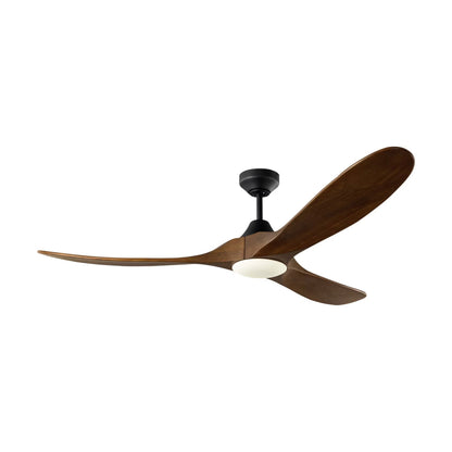Maverick Outdoor Ceiling Fan in Midnight Black/Dark Walnut (60-Inch/Light Kit Included).