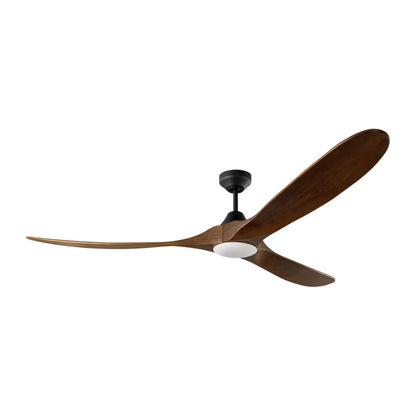Maverick Outdoor Ceiling Fan in Midnight Black/Dark Walnut (70-Inch/Light Kit Included).