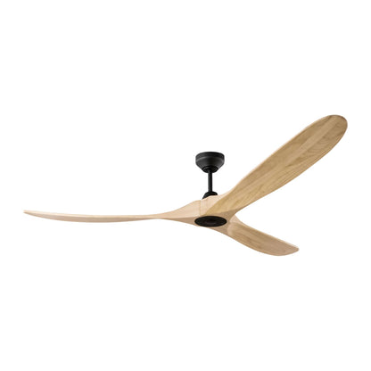 Maverick Outdoor Ceiling Fan in Midnight Black/Natural Honey (70-Inch/Light Kit Not Included).
