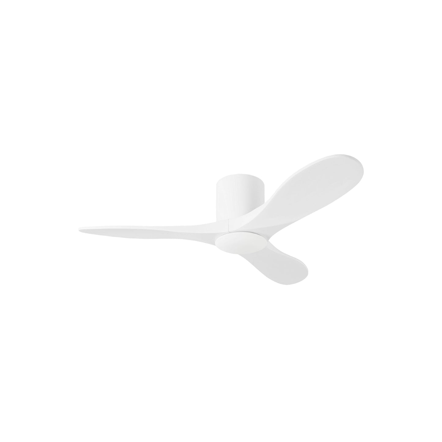 Maverick Smart Hugger Ceiling Fan in Matte White/Matte White (44-Inch/Light Kit included).