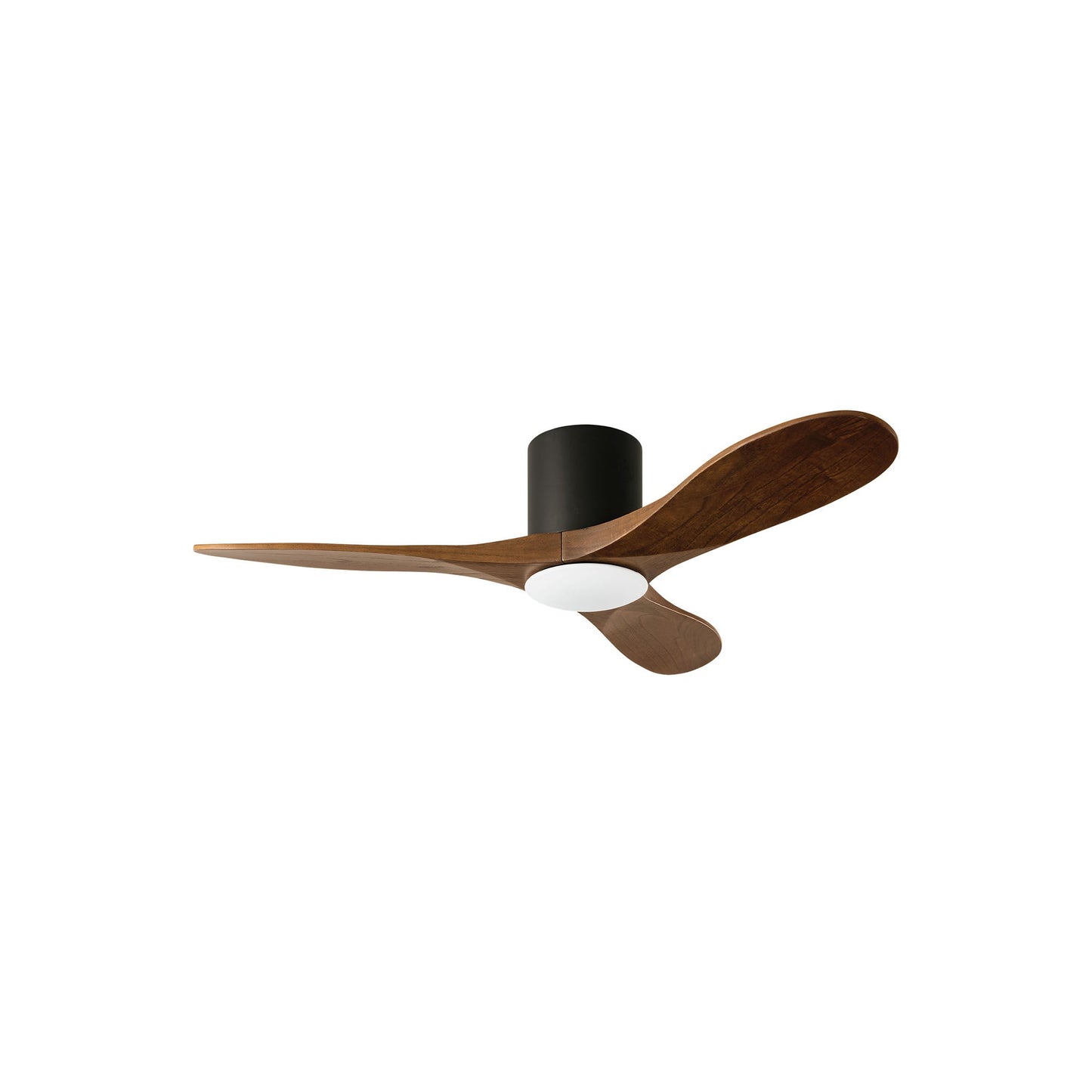 Maverick Smart Hugger Ceiling Fan in Midnight Black/Dark Walnut (44-Inch/Light Kit included).