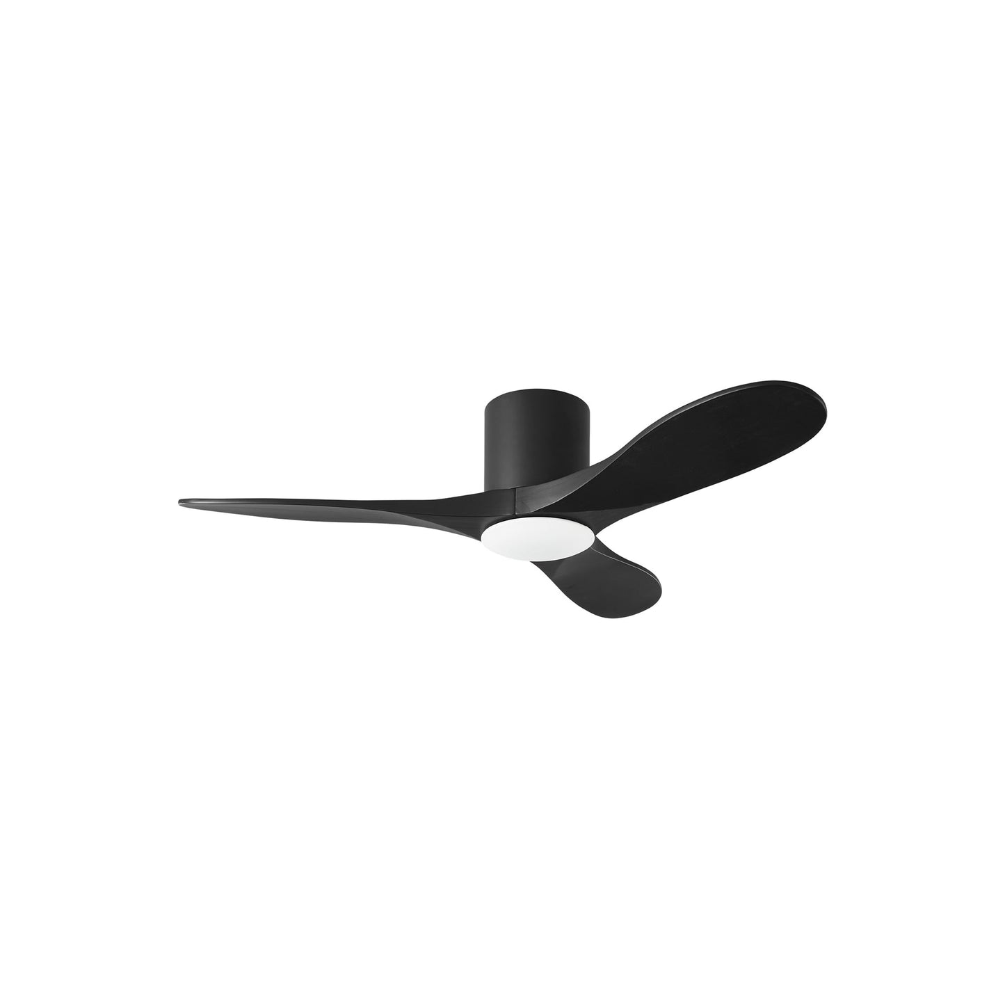 Maverick Smart Hugger Ceiling Fan in Midnight Black/Midnight Black (44-Inch/Light Kit included).