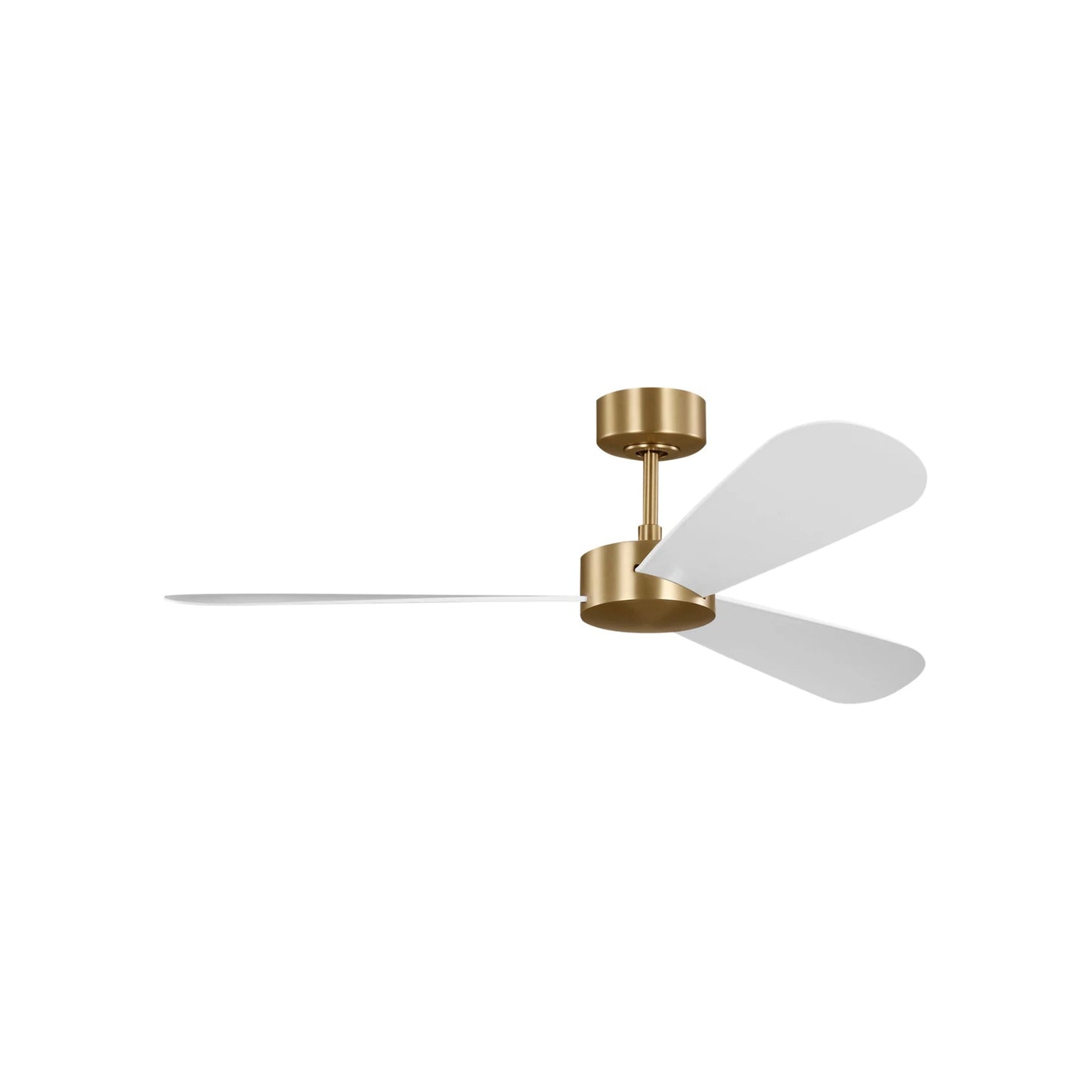 Paddle Smart Outdoor Ceiling Fan in Burnished Brass/Matte White (52-Inch).