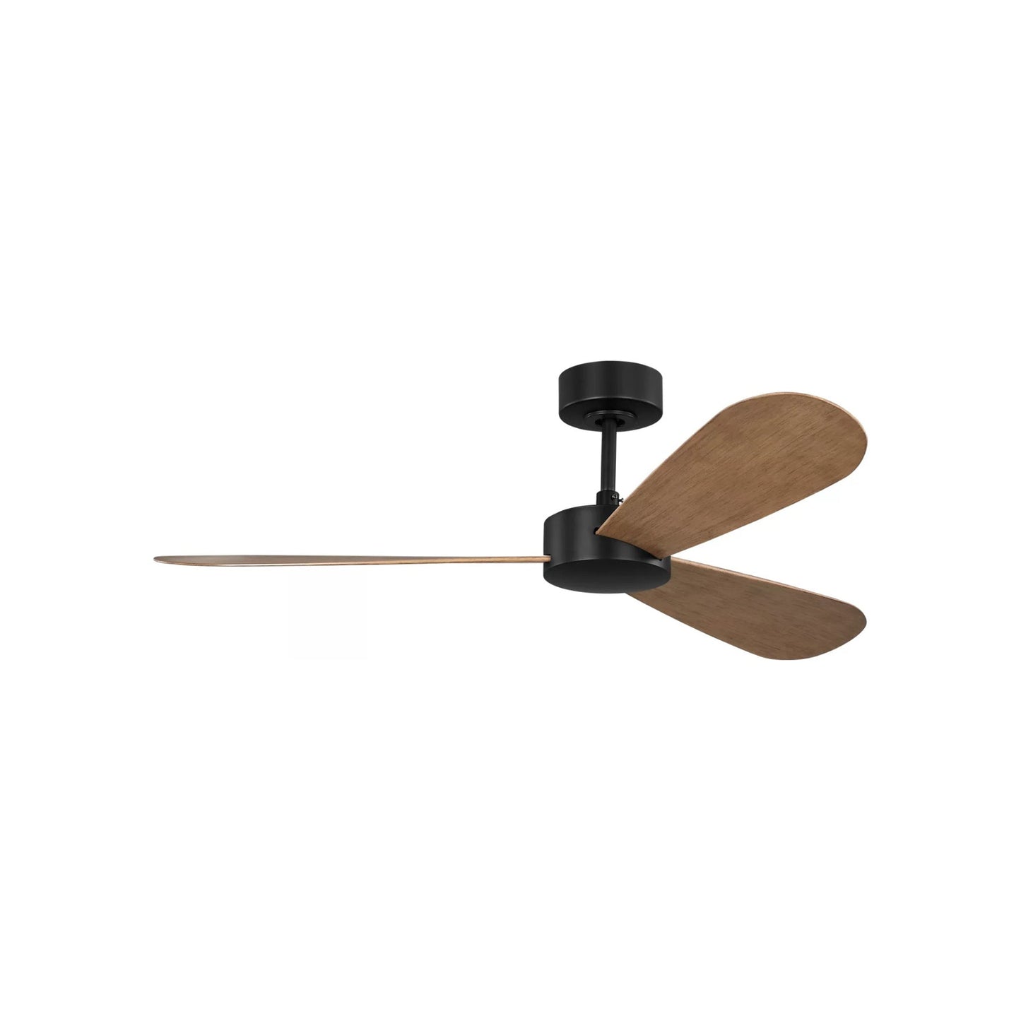 Paddle Smart Outdoor Ceiling Fan in Midnight Black/Oak (52-Inch).