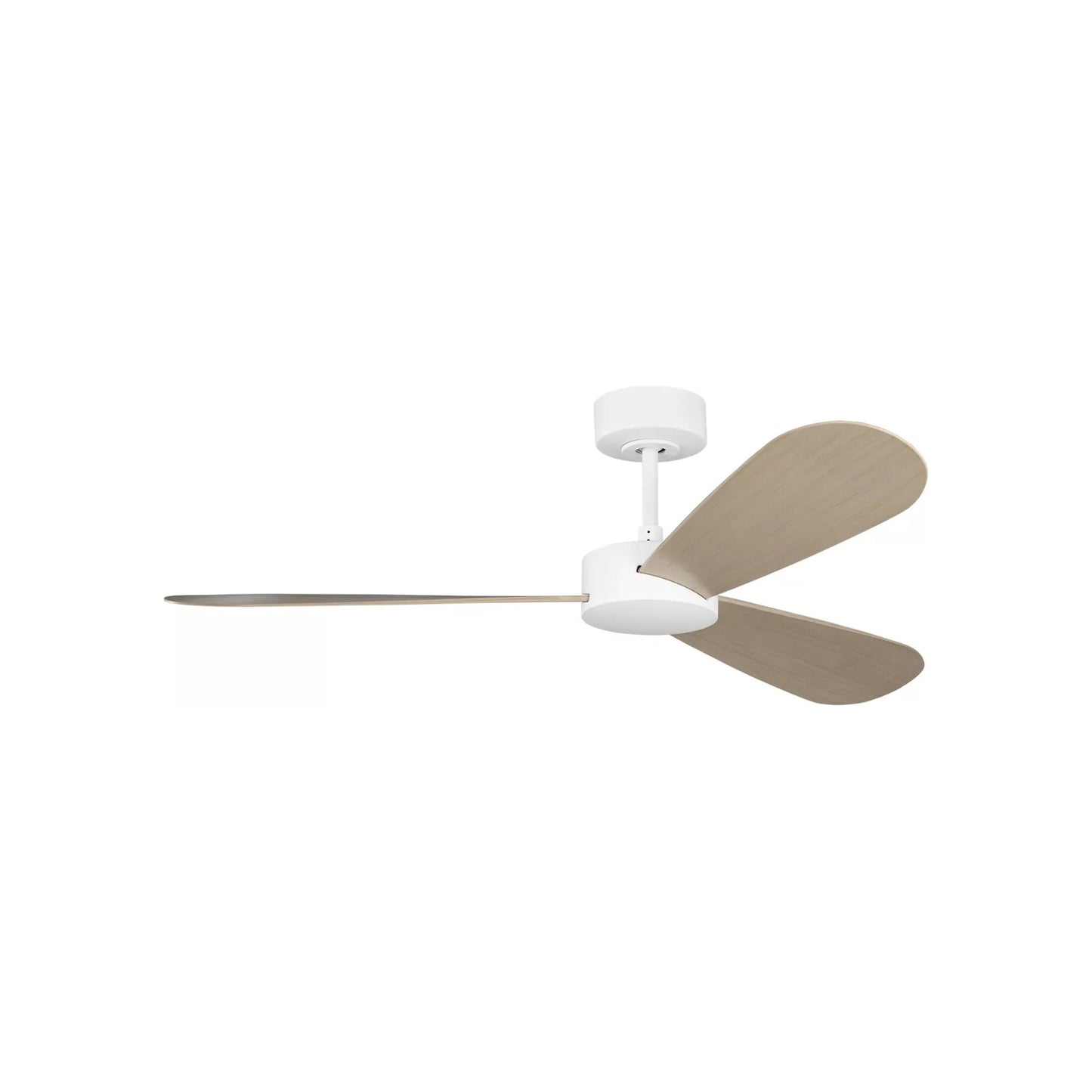 Paddle Smart Outdoor Ceiling Fan in Matte White/White Cerused Oak (52-Inch).