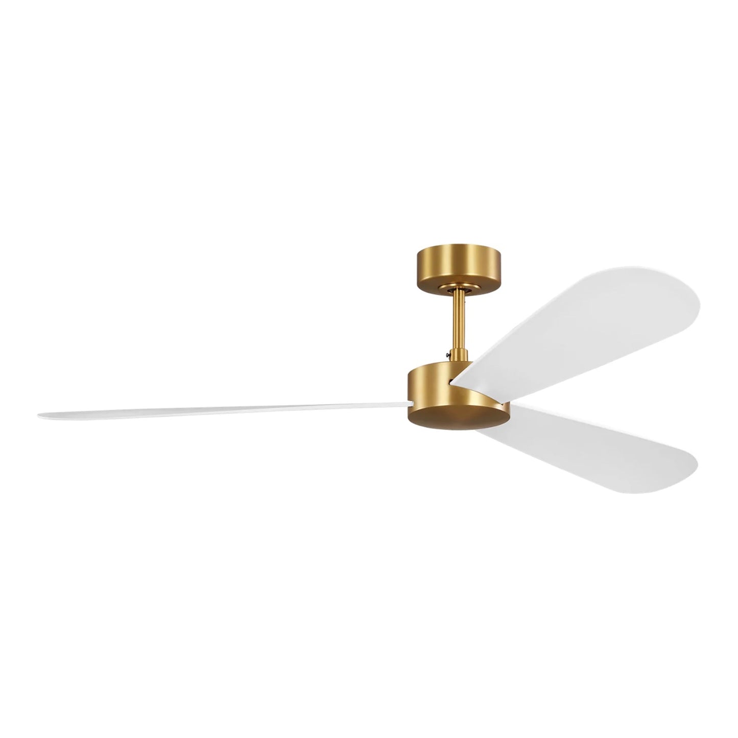 Paddle Smart Outdoor Ceiling Fan in Burnished Brass/Matte White (60-Inch).