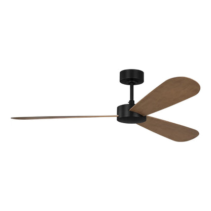 Paddle Smart Outdoor Ceiling Fan in Midnight Black/Oak (60-Inch).