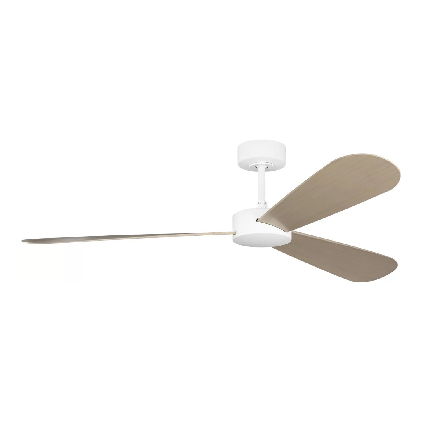 Paddle Smart Outdoor Ceiling Fan in Matte White/White Cerused Oak (60-Inch).