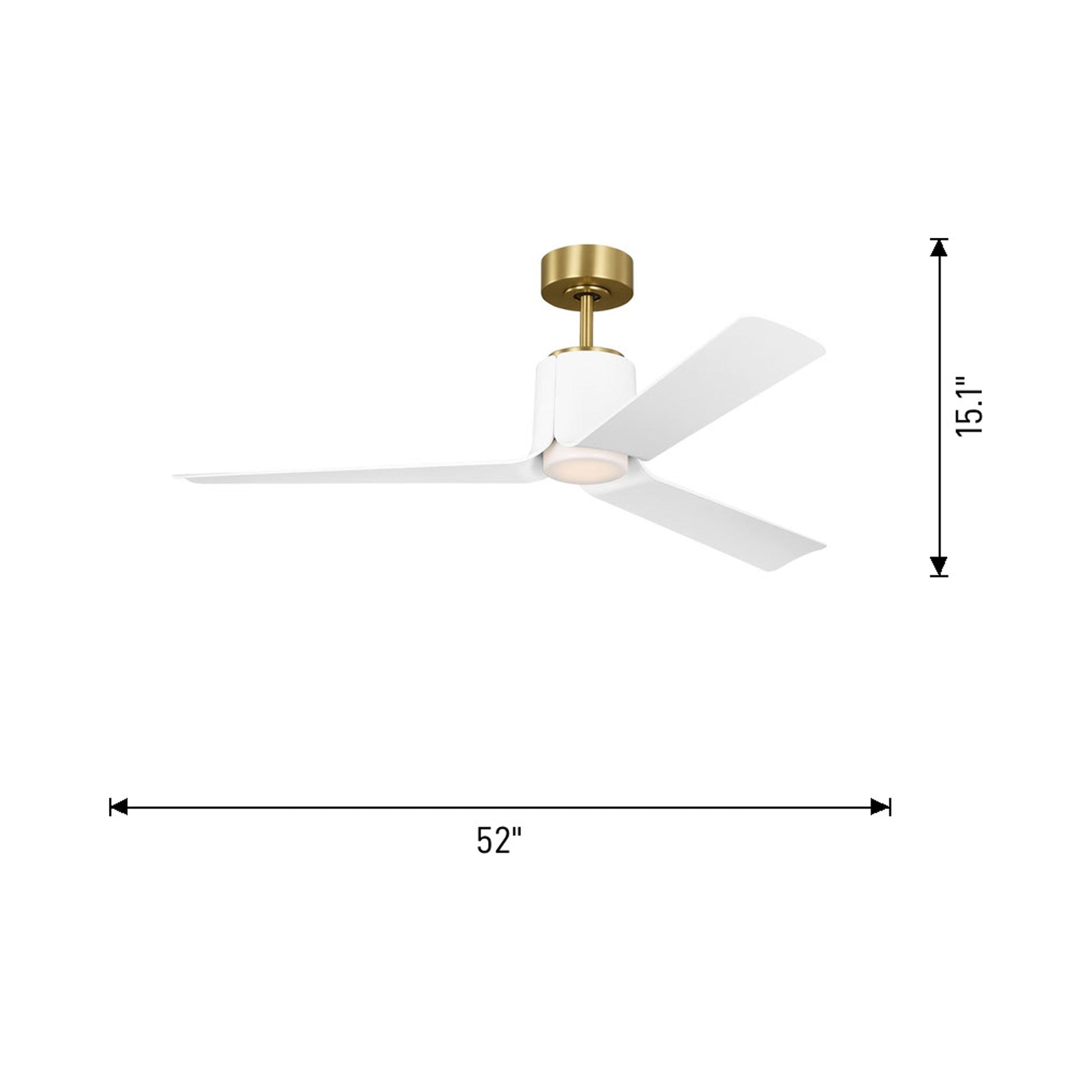 Peel Smart Outdoor LED Ceiling Fan - line drawing.