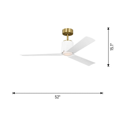Peel Smart Outdoor LED Ceiling Fan - line drawing.