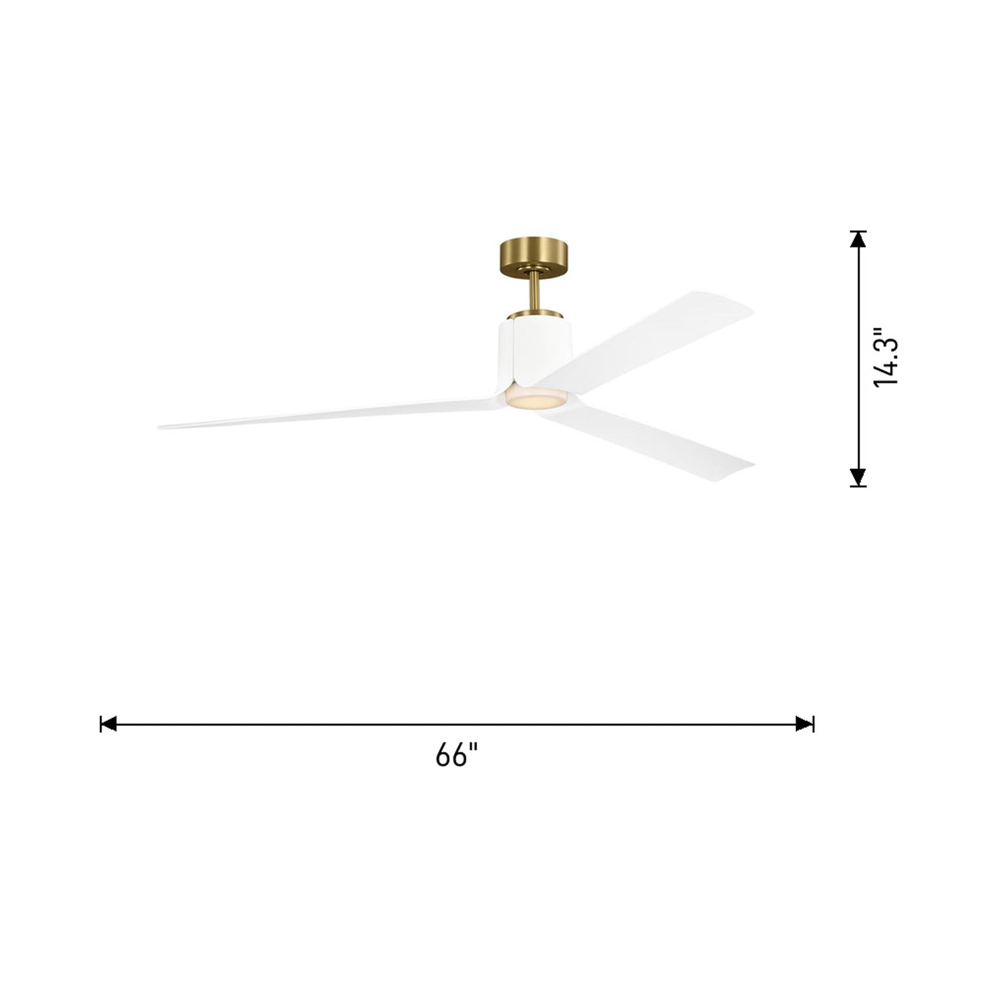 Peel Smart Outdoor LED Ceiling Fan - line drawing.