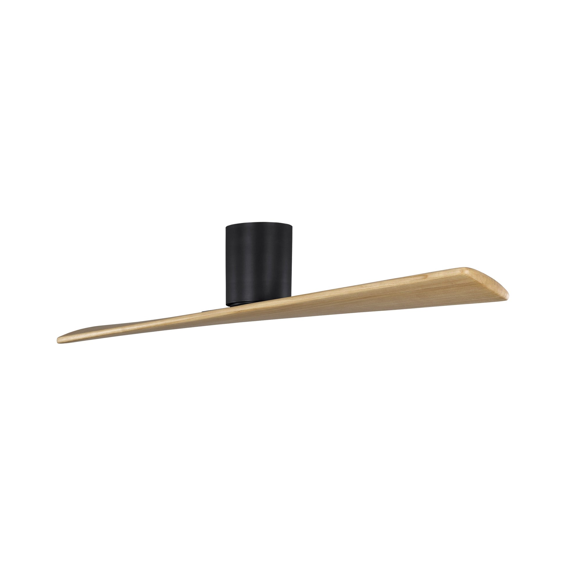 Plank Smart Hugger Ceiling Fan in Midnight Black/Natural Honey (52-Inch).
