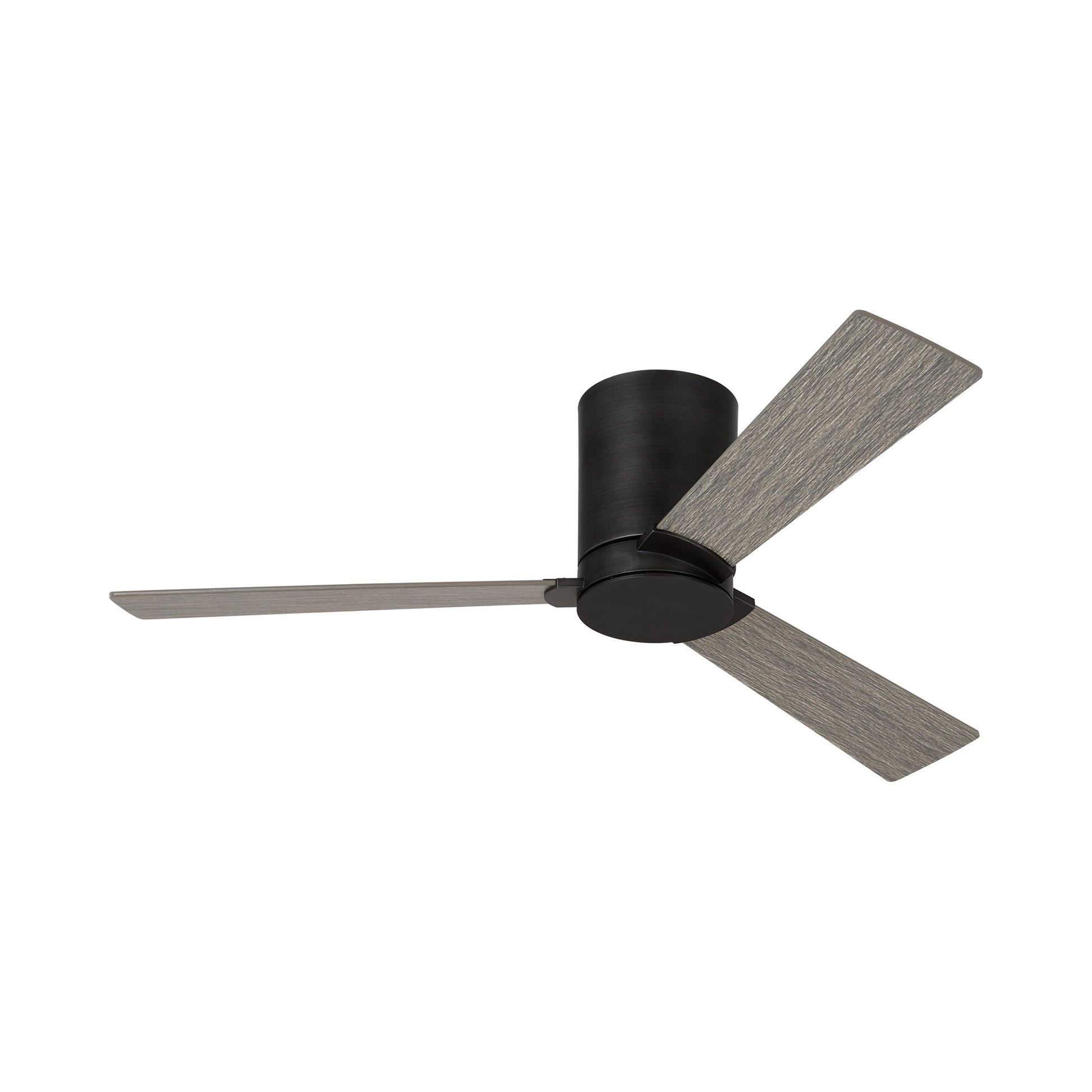 Rozzen Hugger Outdoor Ceiling Fan in Aged Pewter/Light Grey Weathered Oak (52-Inch).