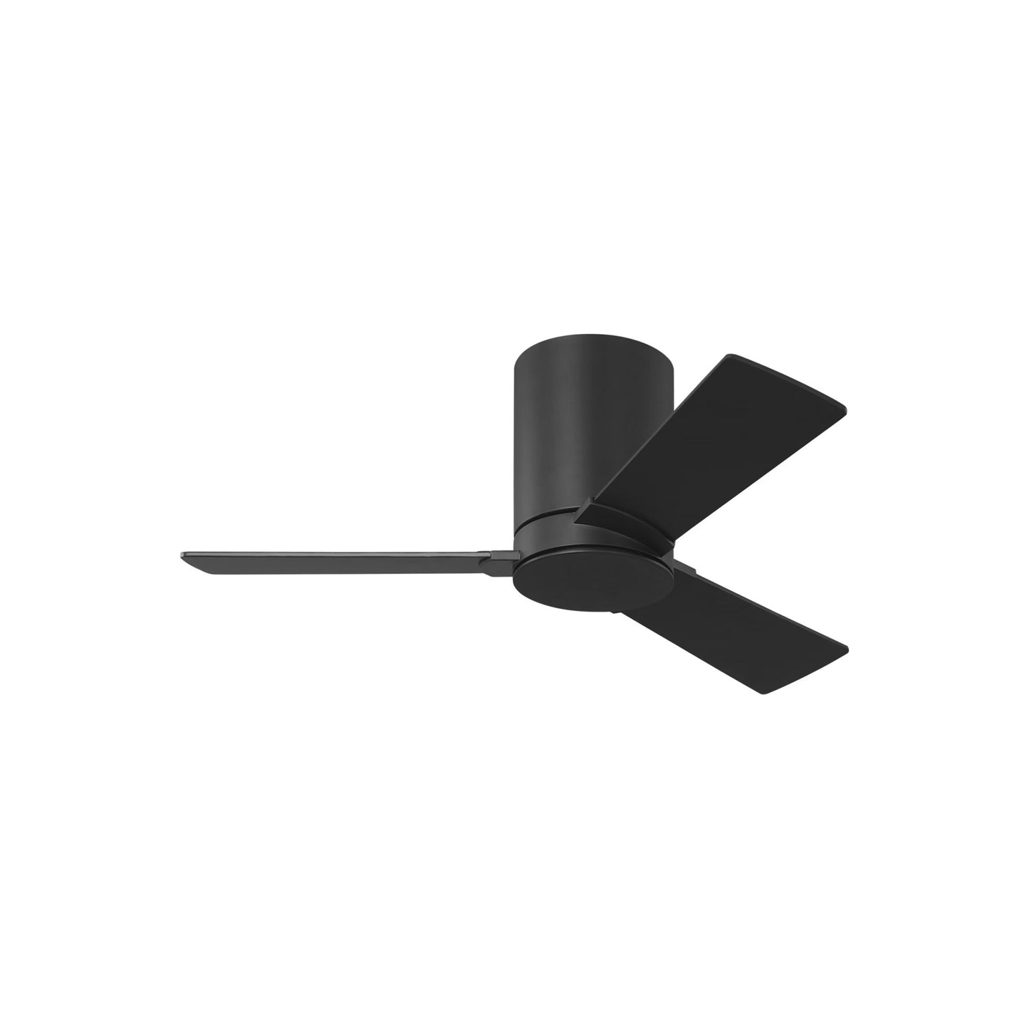 Rozzen Hugger Outdoor Ceiling Fan in Midnight Black/Midnight Black (32-Inch).
