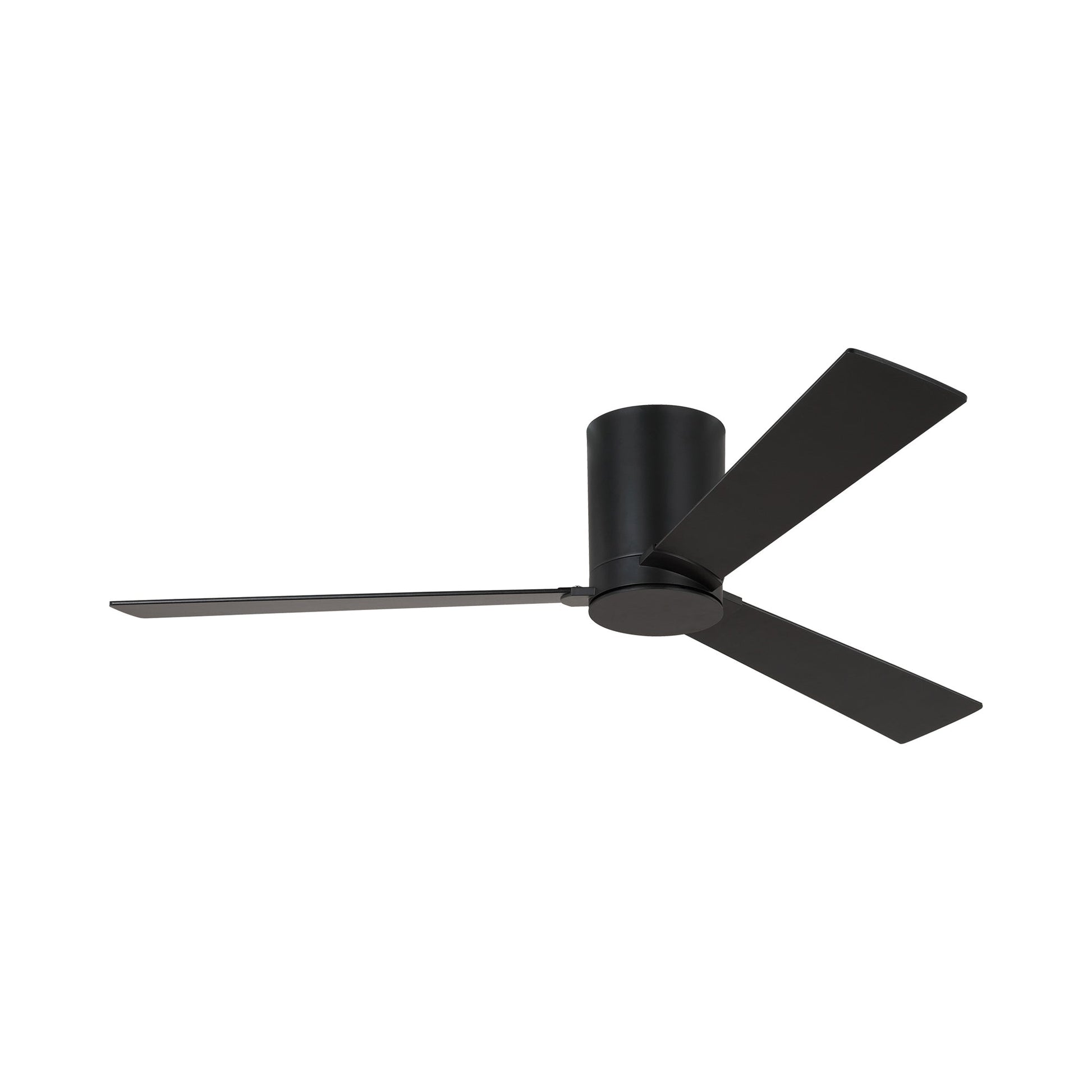 Rozzen Hugger Outdoor Ceiling Fan in Midnight Black/Midnight Black/American Walnut (52-Inch).