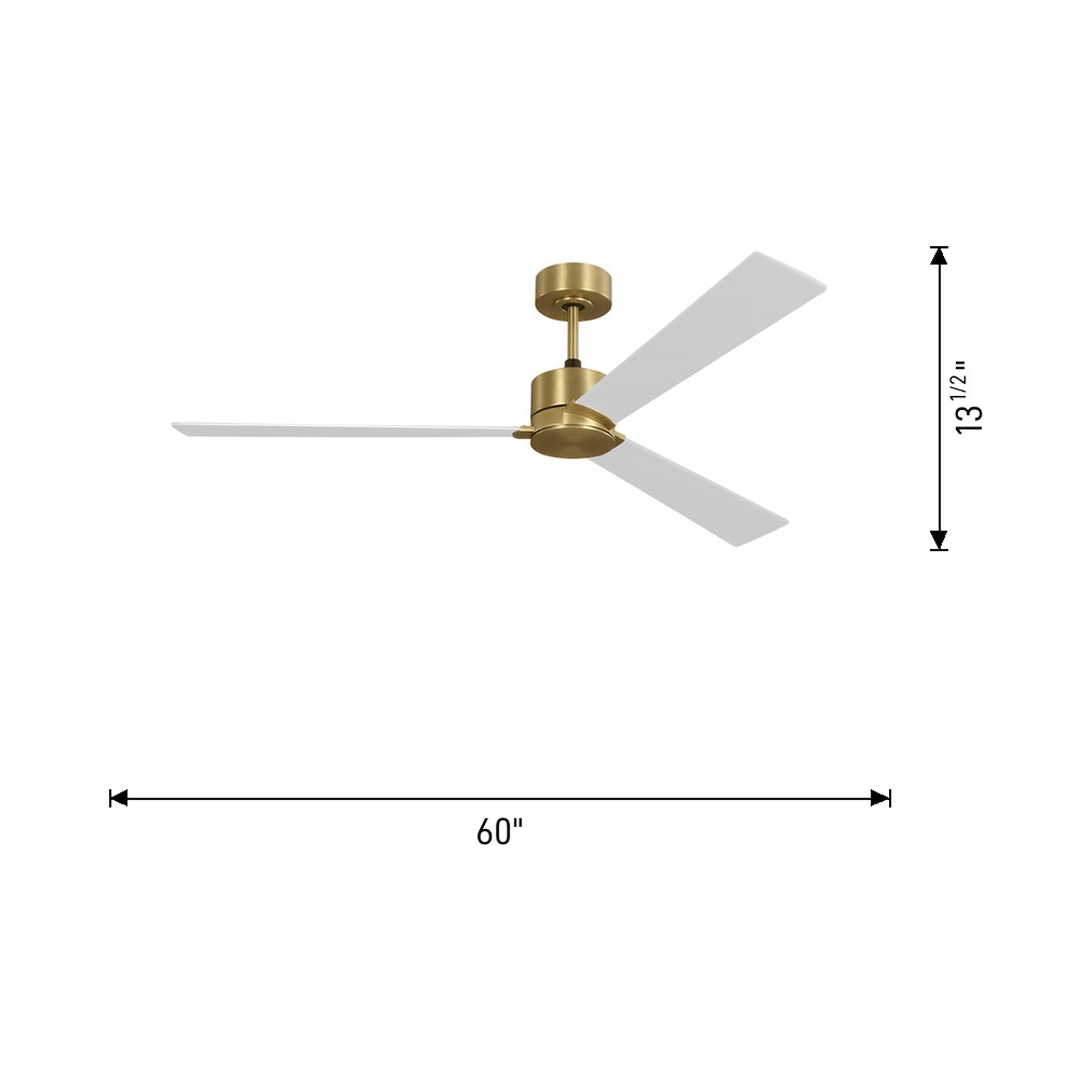 Rozzen Smart Ceiling Fan - line drawing.