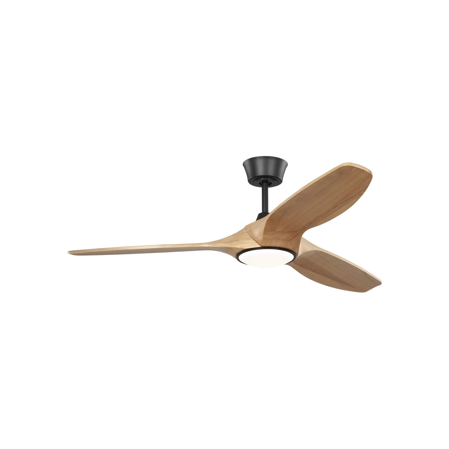 Selen Smart LED Ceiling Fan in Midnight Black/Natural Honey (52-Inch).