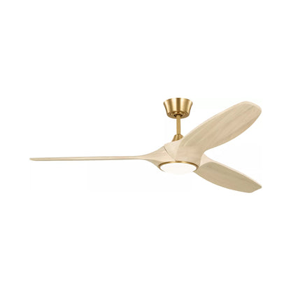 Selen Smart LED Ceiling Fan in Burnished Brass/Washed White Oak (60-Inch).