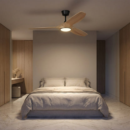 Selen Smart LED Ceiling Fan in bedroom.
