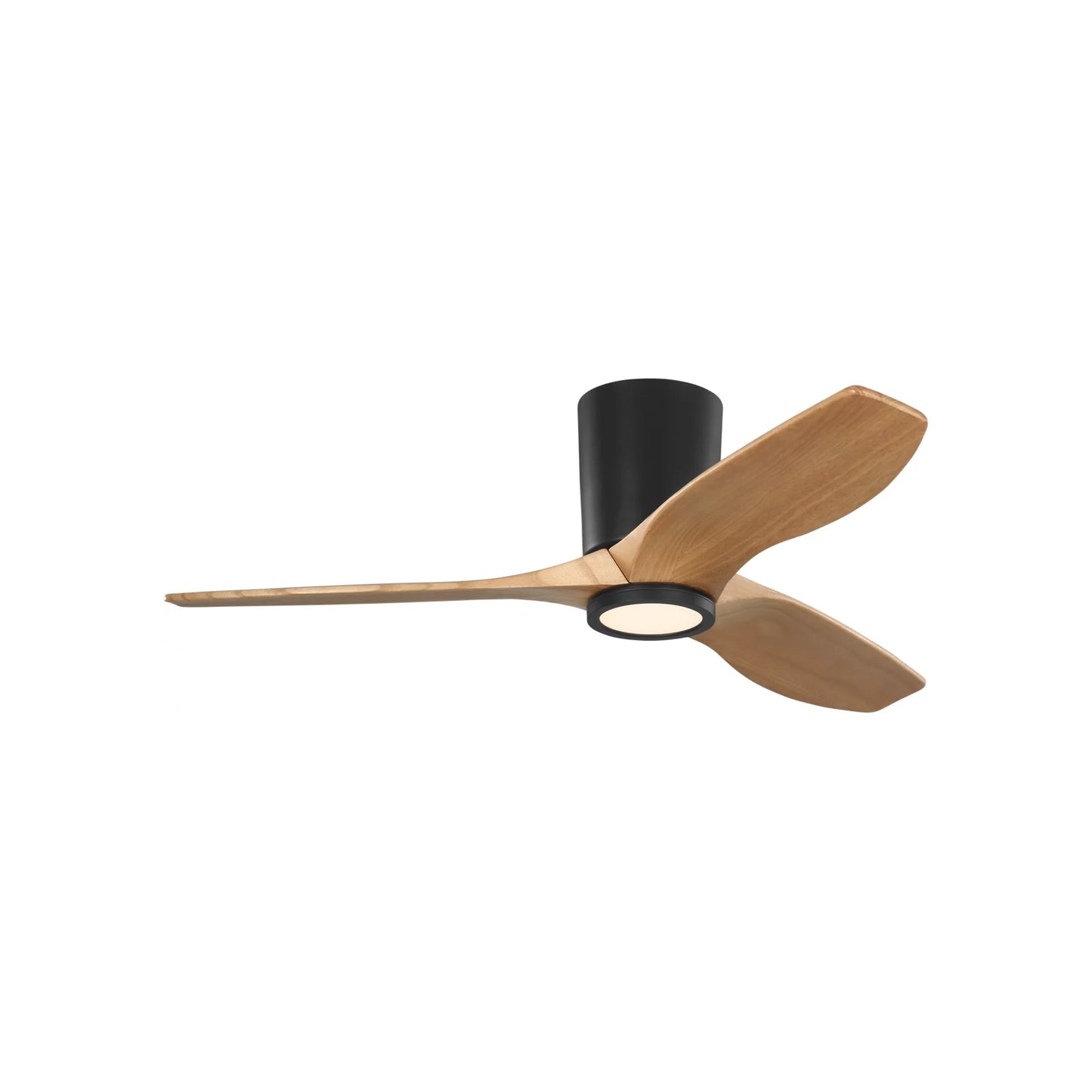 Seyra Smart Hugger LED Ceiling Fan in Midnight Black/Natural Honey (44-Inch).