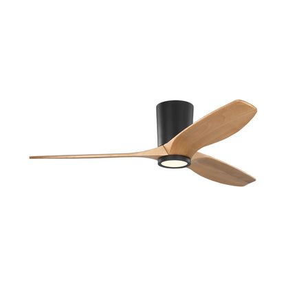 Seyra Smart Hugger LED Ceiling Fan in Midnight Black/Natural Honey (52-Inch).