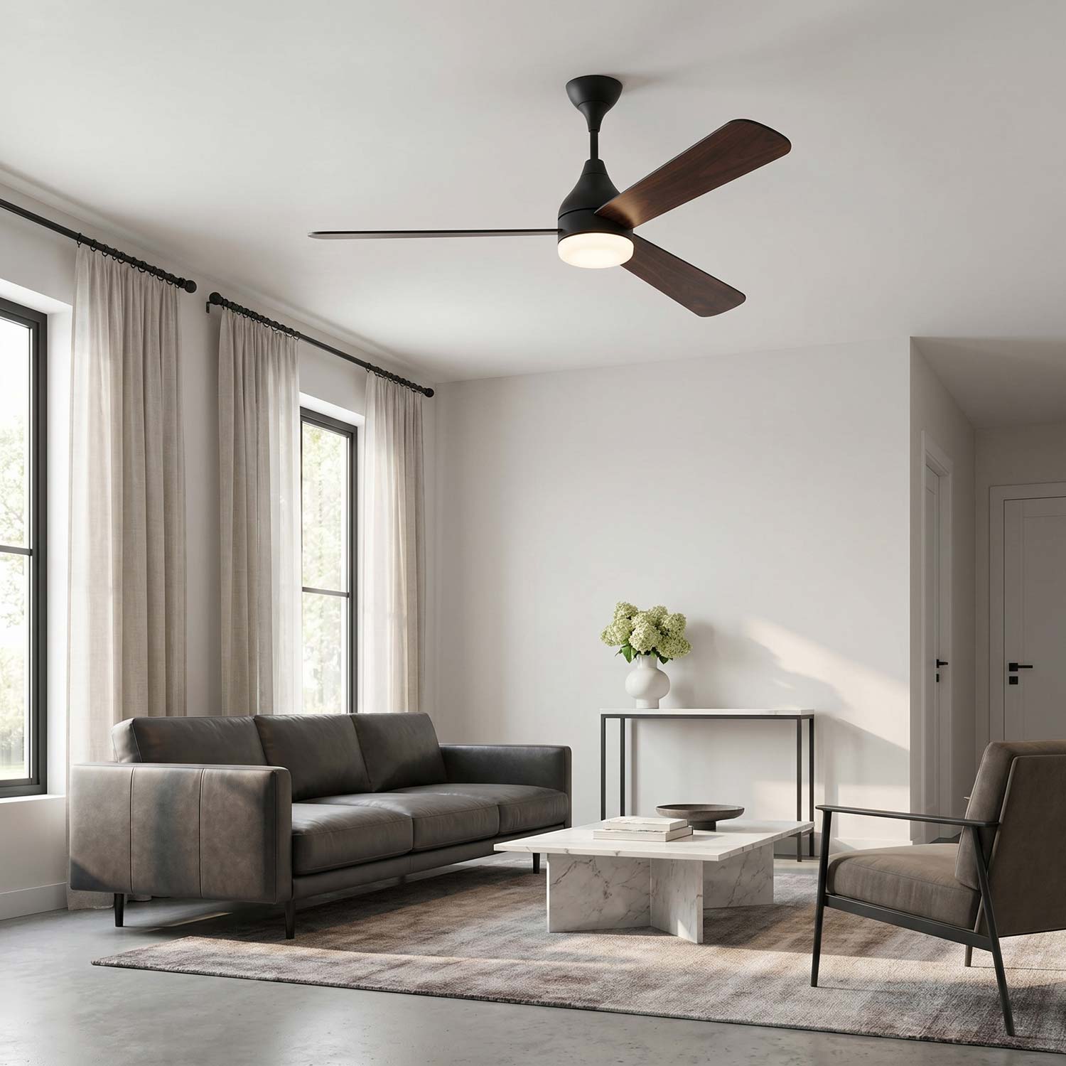 Streaming Indoor / Outdoor LED Ceiling Fan in living room.