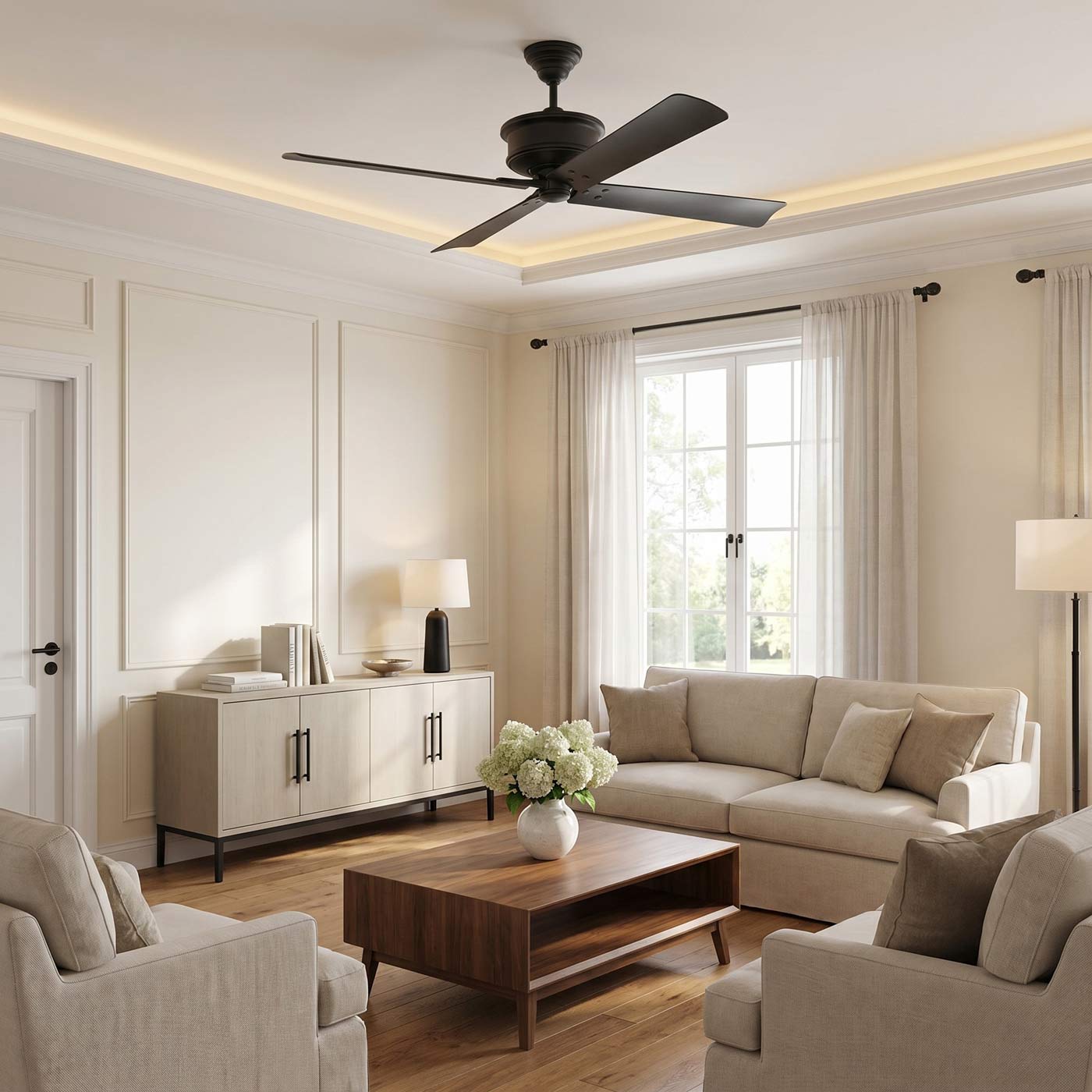 Subway Ceiling Fan in living room.