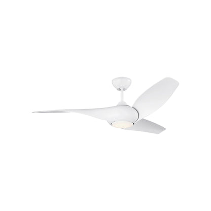 Topan Smart Outdoor LED Ceiling Fan in Matte White/Matte White (52-Inch).