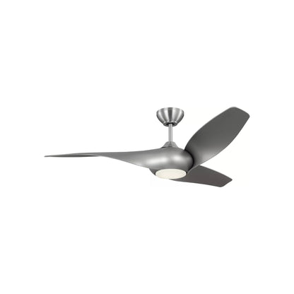 Topan Smart Outdoor LED Ceiling Fan in Brushed Steel/Silver (52-Inch).