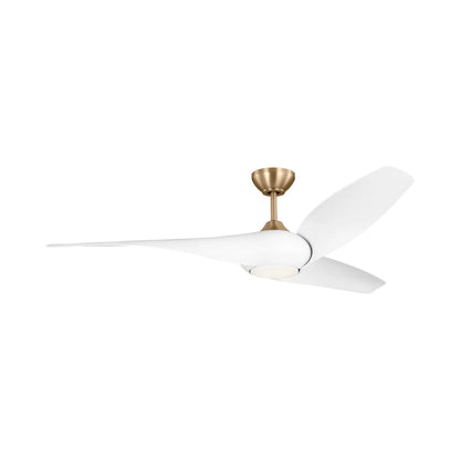 Topan Smart Outdoor LED Ceiling Fan in Burnished Brass/Matte White (60-Inch).