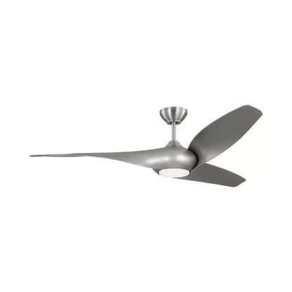 Topan Smart Outdoor LED Ceiling Fan in Brushed Steel/Silver (60-Inch).