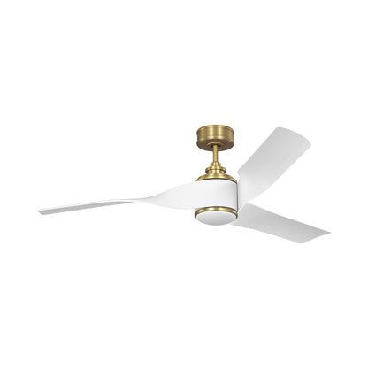 Touro Smart Outdoor LED Ceiling Fan in Burnished Brass.