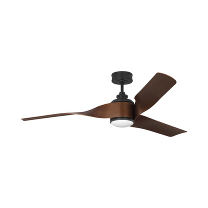 Touro Smart Outdoor LED Ceiling Fan in Midnight Black.