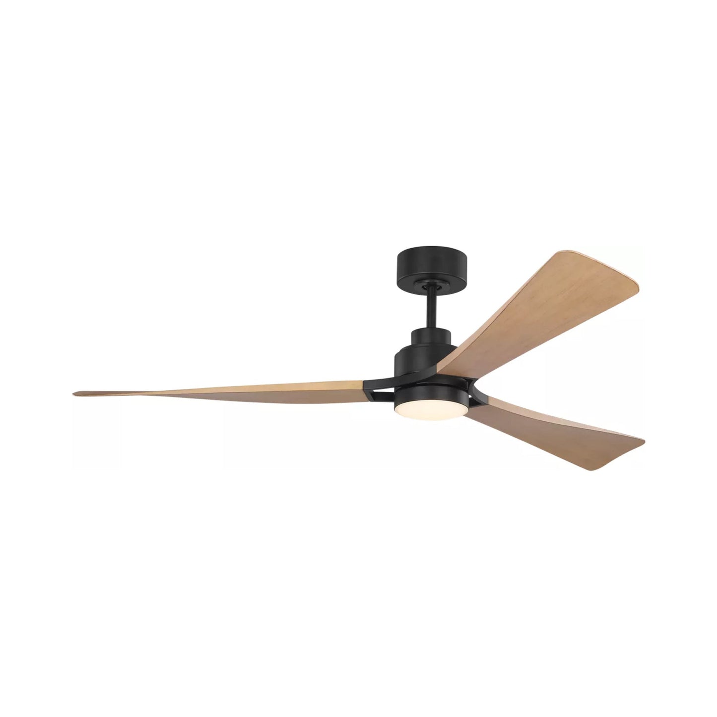 Trillium Smart LED Ceiling Fan in Midnight Black/Natural Honey.