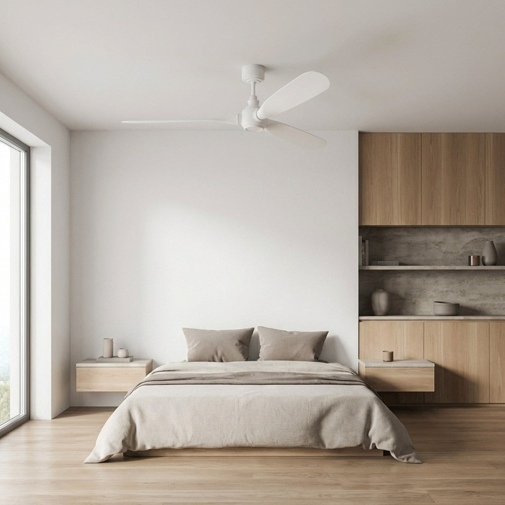 Valiant Smart Outdoor Ceiling Fan in bedroom.