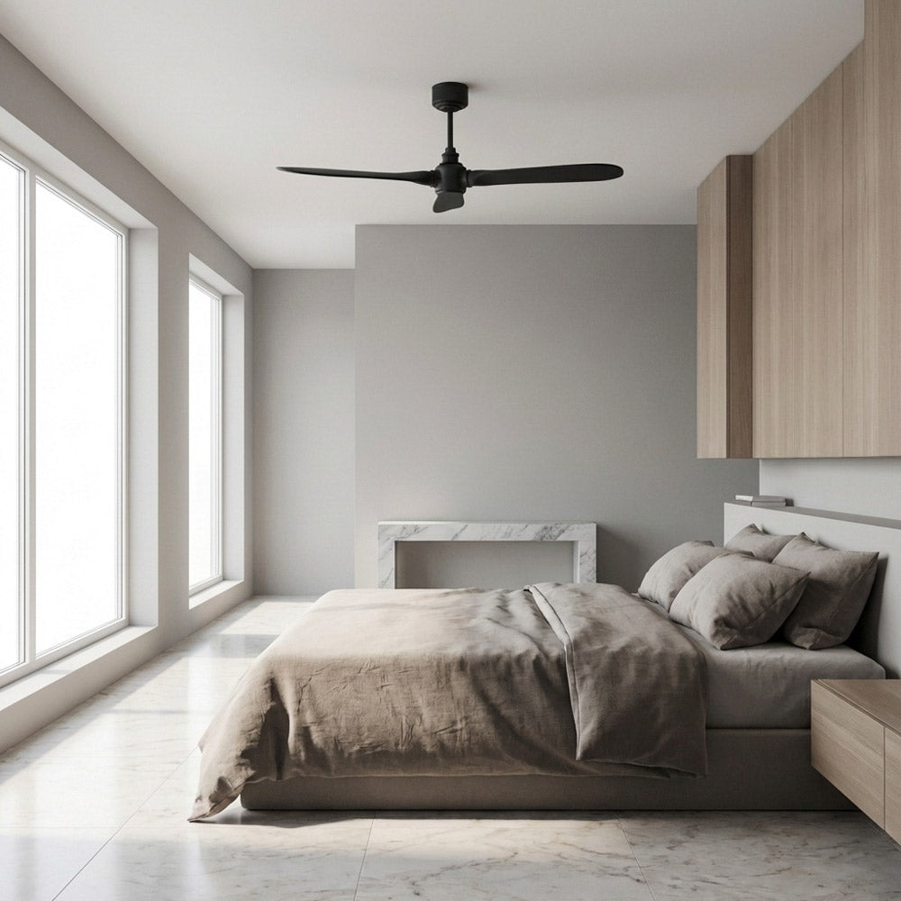 Valiant Smart Outdoor Ceiling Fan in bedroom.