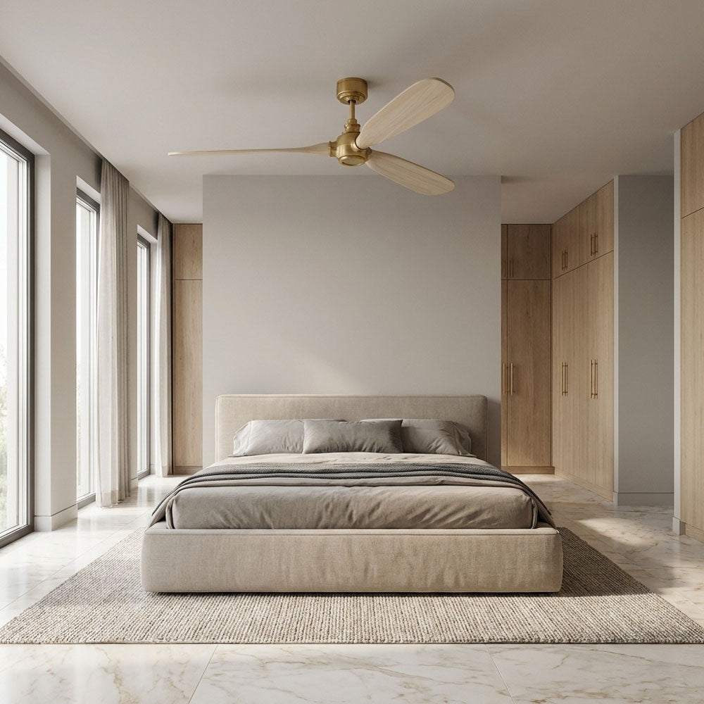 Valiant Smart Outdoor Ceiling Fan in bedroom.