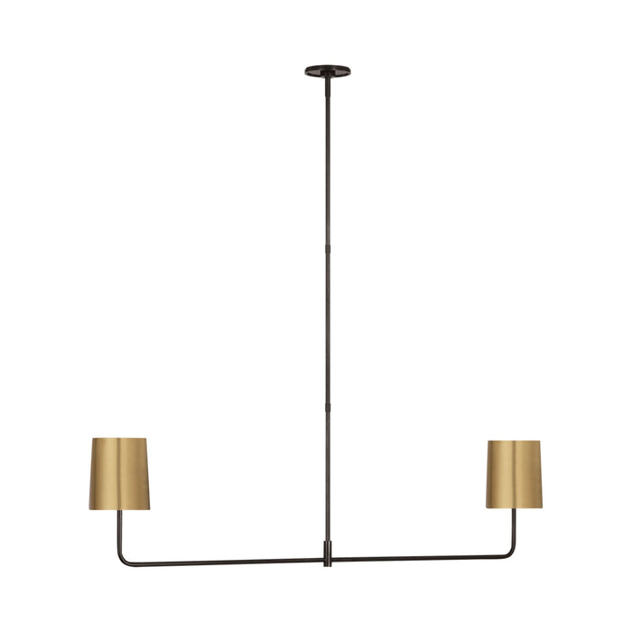 Go Lightly Linear Chandelier in Bronze/Soft Brass (2-Light).
