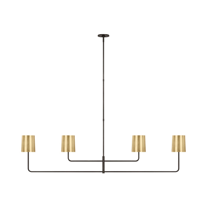 Go Lightly Linear Chandelier in Bronze/Soft Brass (4-Light).
