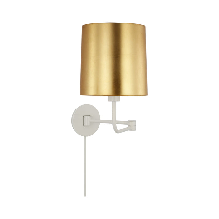 Go Lightly Swing Arm Wall Light in China White/Gild.