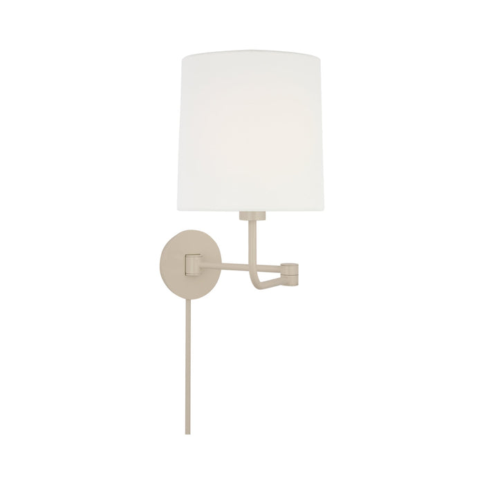Go Lightly Swing Arm Wall Light in China White/Linen.