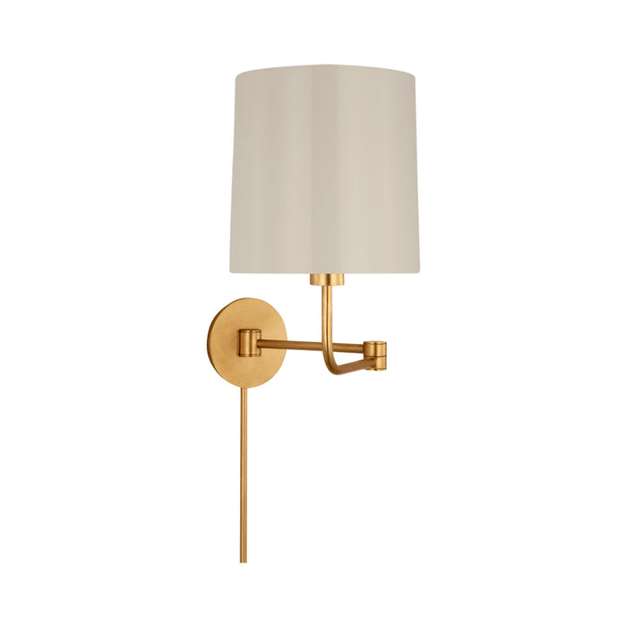 Go Lightly Swing Arm Wall Light in Gild/China White.