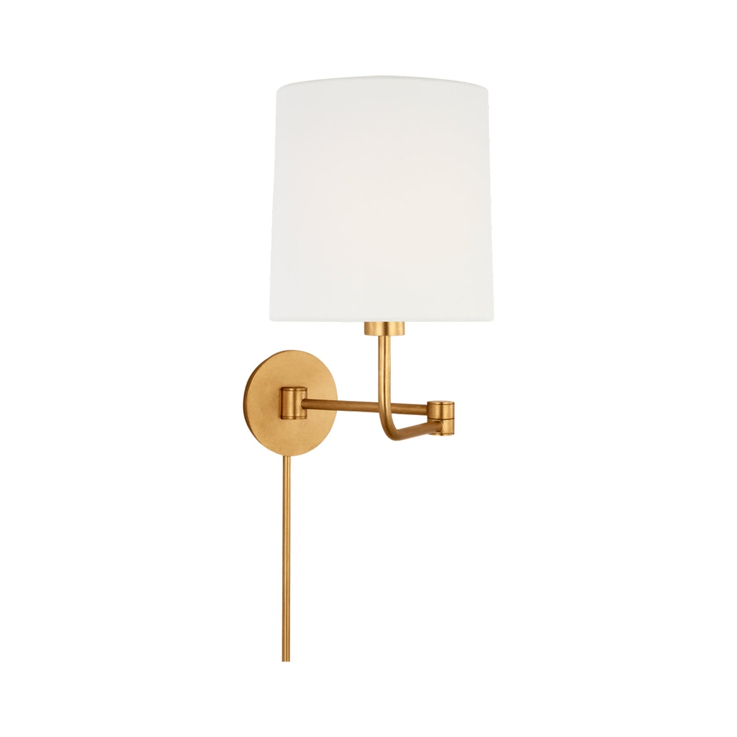 Go Lightly Swing Arm Wall Light in Gild/Linen.